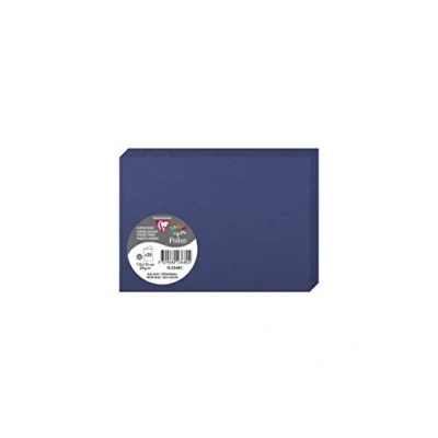 Afbeelding van Clairefontaine 2368C verpakking met 25 dubbele kaarten formaat C6, 11 x 15,5 cm, 210 g/m², kleur: nachtblauw, uitnodigingskaarten voor evenementen en overeenstemming, stuifmeel serie, premium papier, glad