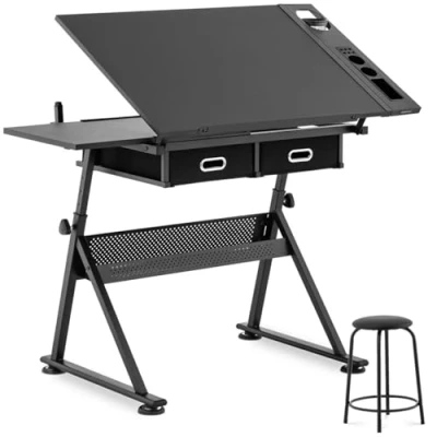 Afbeelding van Fromm &amp; Starck Tekentafel 115 x 60 cm kantelbaar en in hoogte verstelbaar met kruk