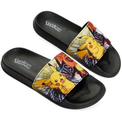 Afbeelding van Pokemon Kinderslippers, sandalen voor jongens, zomer, zwembadsandalen kinderen, Zwart/Oranje