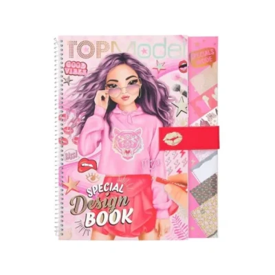 Afbeelding van Depesche 13584 TOPModel kleurboek met 33 voorgedrukte pagina&#039;s voor het maken van outfits, set papier, sjabloon, stickers enz.