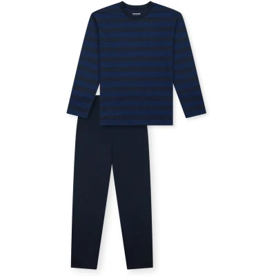 Afbeelding van Schiesser SET Pyjama, Heren, Maat: 152, Nachtblau