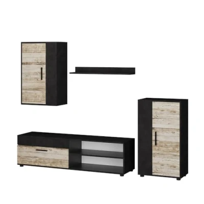 Afbeelding van Vicco Woonwand Berno, Beige/Antraciet, Set van 4