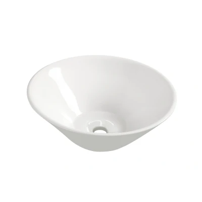 Afbeelding van Wiesbaden Circle waskom rond 42 x 15 cm keramiek glans wit