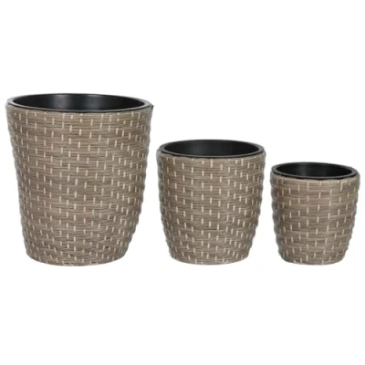 Afbeelding van Plantenbakkenset Home ESPRIT Polypropyleen Rotan 40 x 45 cm