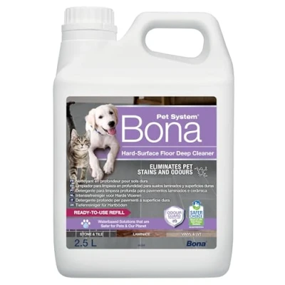 Afbeelding van Bona Pet System Intensiefreiniger voor Harde Vloeren 2,5L Navulling Huisdier Vlekkenreiniger en Geurverwijderaar Urinegeur Verwijderaar Stain Remover Geschikt Honden Katten