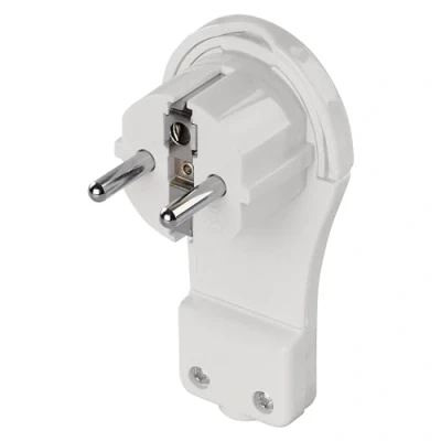 Afbeelding van EMOS P0066 Extra Platte Stekker, Met Klapgreep, Wit, 4.5 x 4 9 cm