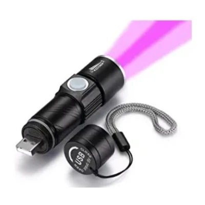 Afbeelding van DARKBEAM 395 nm USB UV oplaadbare led zaklamp Mini hond urine vlek detector Anti namaak identificatie Hars drogen