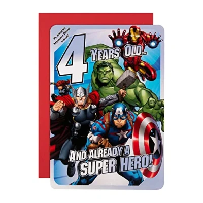Afbeelding van Hallmark Marvel Avengers 4 jaar verjaardagskaart &quot;Memory Game&quot; medium formaat