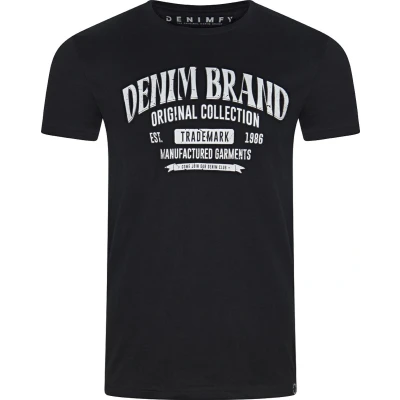 Afbeelding van DENIMFY Heren T Shirt DFNuri regular fit Blauw XXXL Ronde Hals Volwassenen