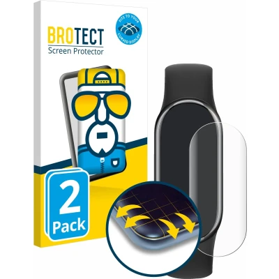 Afbeelding van BROTECT Screenprotector voor Xiaomi Mi Smart Band 8 Folie Beschermfolie transparant volledig dekking (2 Stuks)
