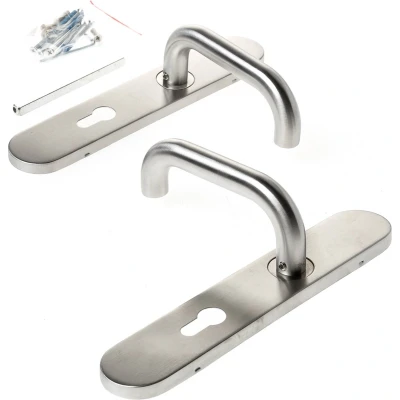 Afbeelding van D4E deurkruk op schild 45x245 rvs pc72 u 19mm l/r
