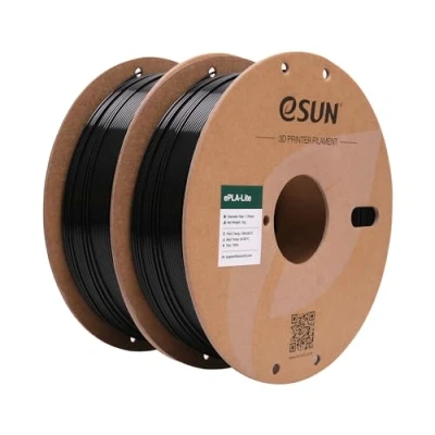 Afbeelding van eSUN PLA filament 1,75 mm, voor 3D printers, PLA, nauwkeurigheid +/ 0,03 1 kg per spoel, 2 spoelen 2x zwart