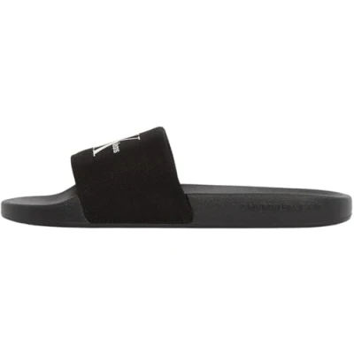 Afbeelding van Calvin Klein Jeans Monogram Muiltjes, Dames, Maat: 37, Black bright white Katoen