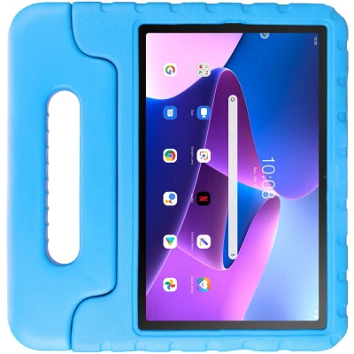 Afbeelding van HappyCase Kinder Tablethoes Geschikt voor Lenovo Tab M10 Plus/FHD Plus Kindvriendelijke Hoes Beschemhoes Kinderhoes met Handvat en Standaard Blauw
