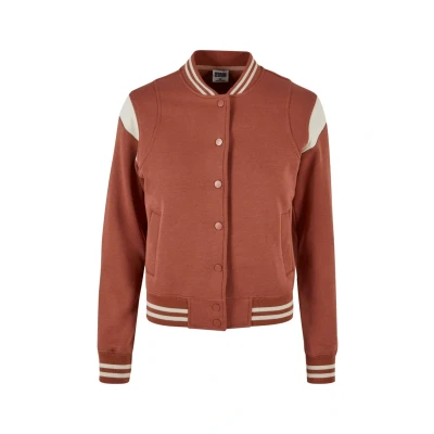 Afbeelding van Urban Classics Inset College Sweater met rits, Dames, Maat: 5XL, Beige braun