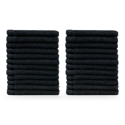 Afbeelding van Blumtal Handdoekenset, 24 stuks, gezichtshanddoek, washandje, kleine handdoek, zacht en absorberend, 100% katoen, Oeko Tex® gecertificeerd, donkerblauw