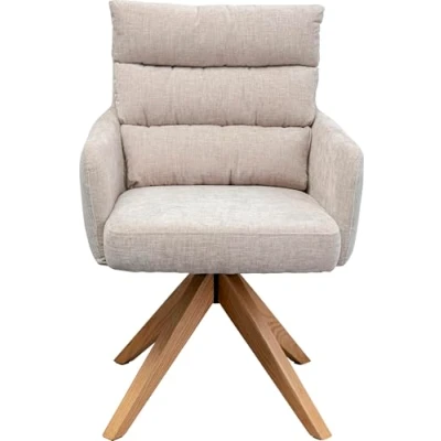 Afbeelding van Draaistoel met Armleuningen Bosse creme Kare Design