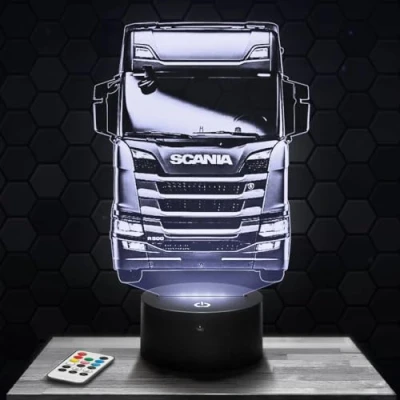 Afbeelding van Nachtlampje, nachtlampje met touchscreen, vrachtwagen, 3D lamp, led illusie, cadeau idee, Kerstmis, verjaardag, jongens en meisjes, nachtlamp, kinderkamer of volwassenen, TOP