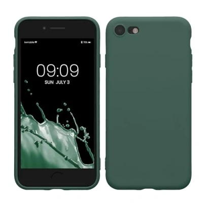 Afbeelding van kwmobile telefoonhoesje geschikt voor Apple iPhone SE (2022) / (2020) 8 7 Hoesje smartphone Precisie camera uitsnede In dennengroen
