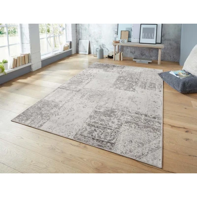 Afbeelding van Vlakweef Tapijt/Vloerkleed Denain Elle Decoration Grijs/crème 120x170 Cm
