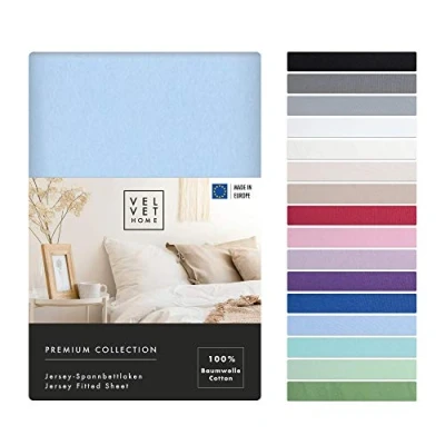 Afbeelding van Hoeslaken 180x200cm 100% gekamd katoen 165gsm Bedlaken 180x200 tot 25 cm matrashoogte Jersey Premium kwaliteit Mooie kleuren Paars 180 x 200 + 30
