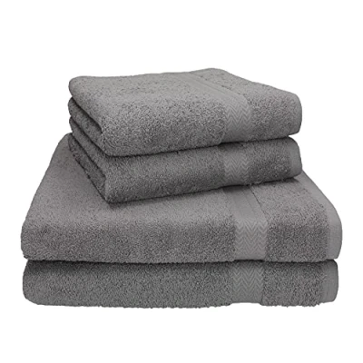 Afbeelding van Betz Set van 4 handdoeken, 2 badhanddoeken, 100% katoen, premium kleur, antraciet