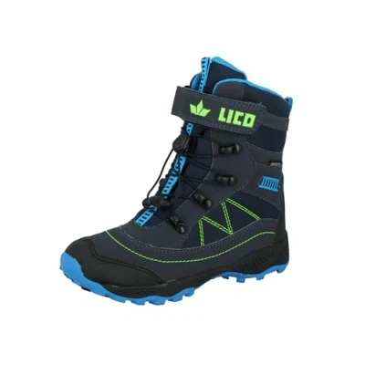 Afbeelding van LICO Sundsvall VS Snowboots voor kinderen, Maat: 28, Marine/blau/lemon Imitatieleer/ textiel