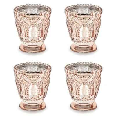 Afbeelding van Theelichthouder Rose Gold 8cm (4 stuks)