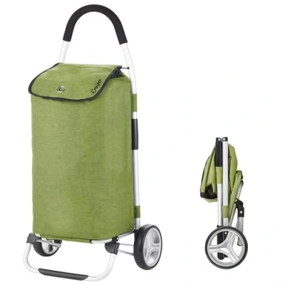 Afbeelding van ShoppingCruiser Foldable Boodschappentrolley 45 ltr Opvouwbare boodschappenwagen Afneembare boodschappentas Groen
