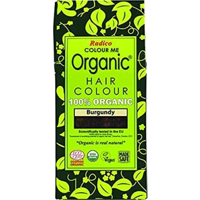Afbeelding van Radico COLOUR ME ORGANIC Burgundy 100% Natuurlijke BIO 9 Kruiden Henna Haarverf Zonder Ammoniak PPD PTD met ECOCERT, HALAL, VEGAN 100g