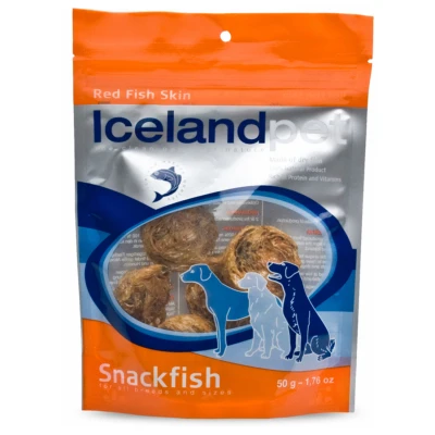 Afbeelding van Icelandpet Snackfish Hondensnack Roodbaarshuid 50 gr