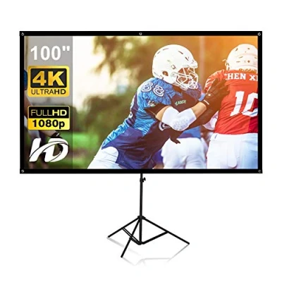 Afbeelding van projectiescherm, draagbaar, 100 inch, 16:9, 4K HD, projectiescherm met houder voor binnen of buiten