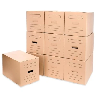 Afbeelding van Only Boxes, AMA600 Opbergdozen van karton met handgrepen voor eenvoudig gebruik, afmetingen 50 x 30 cm, dubbel kanaal, extra sterk, 100% milieuvriendelijk