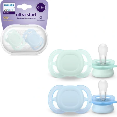Afbeelding van Philips Avent Ultra Start 0 2 maanden speentjes groen/blauw Voor pasgeboren baby’s SCF075/02