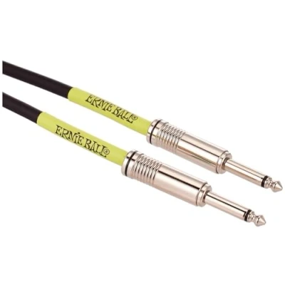 Afbeelding van Ernie Ball 6048 geweven gitaar kabel 3 meter zwart 2x rechte jack 6,35 mm