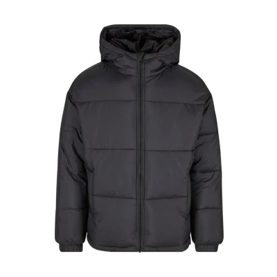 Afbeelding van Urban Classics Basic pufferjack met capuchon Winterjas zwart M Polyester Basics