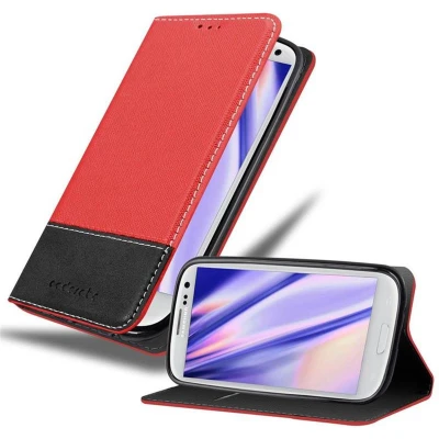 Afbeelding van Cadorabo Hoesje geschikt voor Samsung Galaxy S3 / NEO in ROOD ZWART Beschermhoes met magnetische sluiting, standfunctie en kaartvakje Book Case Cover Etui