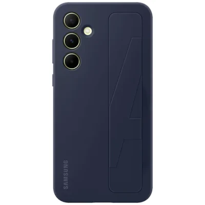 Afbeelding van Samsung Standing Siliconen Back Cover Blauw Galaxy A55 5G