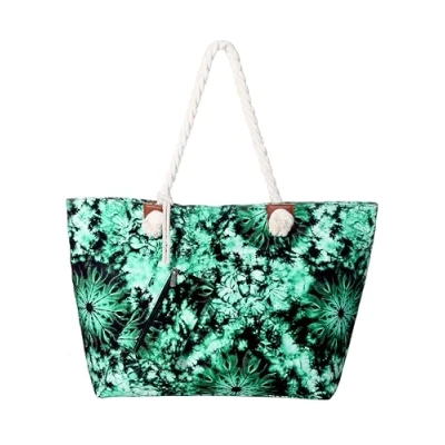 Afbeelding van Grote waterafstotende strandtas met rits Hippie Style