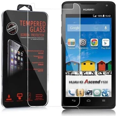Afbeelding van Cadorabo Screenprotector geschikt voor Huawei ASCEND Y530 Pantser film Beschermende in KRISTALHELDER Geharde (Tempered) display beschermglas 9H hardheid met 3D Touch