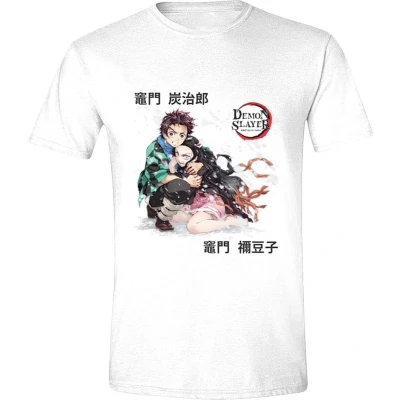Afbeelding van PCMerch Demon Slayer: Kimetsu no Yaiba Tanjiro / Nezuko Heren T shirt XL Wit