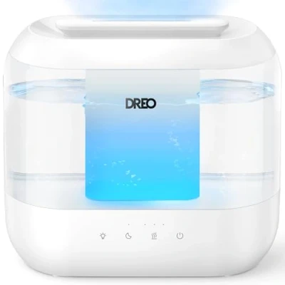Afbeelding van Dreo luchtbevochtiger voor slaapkamer, 4 liter koude mist thuis en grote kamer, stille 28 dB baby&#039;s, nachtlampje, 32 uur looptijd, diffuser