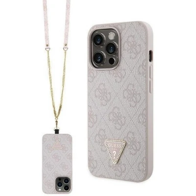 Afbeelding van Guess 4G Triangle Crossbody Back Case Geschikt voor Apple iPhone 13 Pro Max (6.7&quot;) Roze