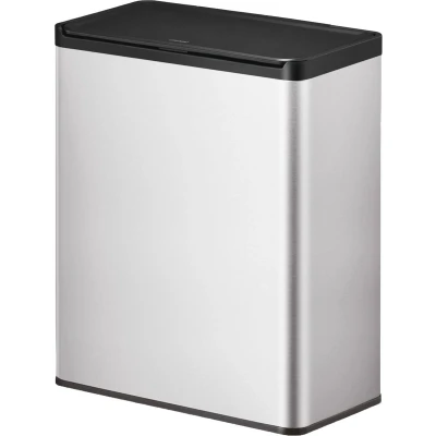 Afbeelding van EKO Essential Touch Recycler 20+20 ltr, Stainless steel Polypropylene mat RVS, zwart