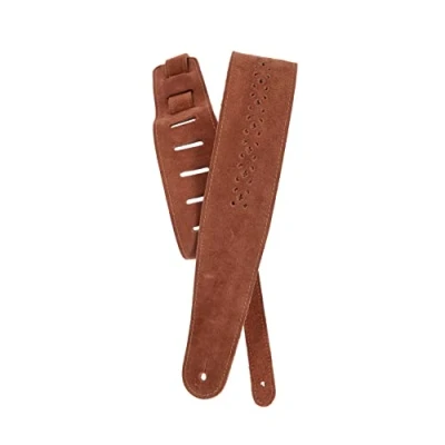 Image de D&#039;Addario 25PRF04 Sangle en cuir perforé, Camel Suede Rosette