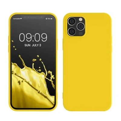 Afbeelding van kwmobile telefoonhoesje geschikt voor Apple iPhone 12 / Pro Hoesje smartphone Back cover in stralend geel