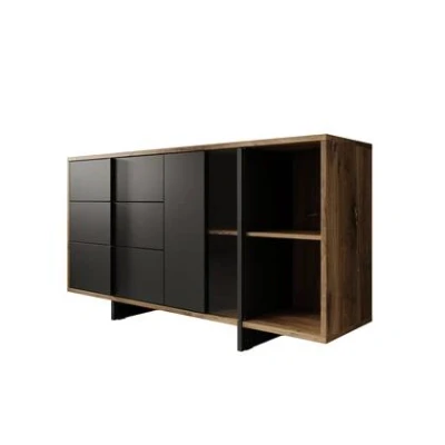 Afbeelding van Meubella Dressoir Jonna Zwart 160 cm