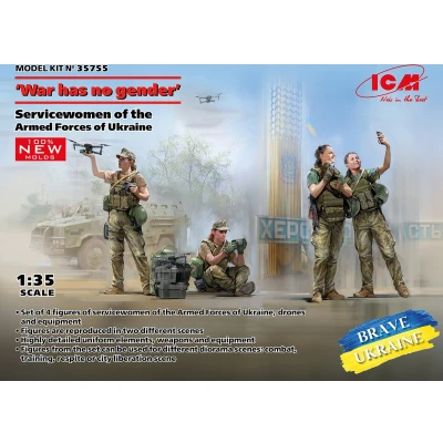 Afbeelding van 1:35 ICM 35755 War has no gender Female servicemen of the Armed Forces Ukraine Plastic Modelbouwpakket