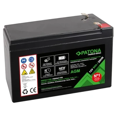 Afbeelding van PATONA Premium AGM 12 V 9 Ah loodaccu VRLA onderhoudsvrij 1800 cycli
