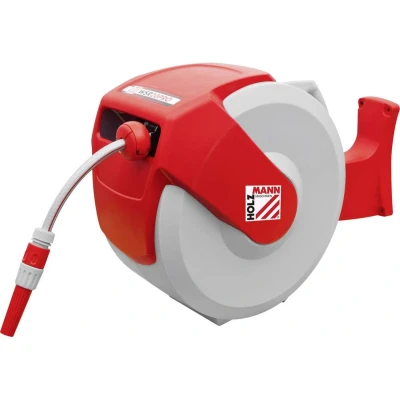 Afbeelding van Holzmann Maschinen WSR20PRO Tuinslanghouder voor aan de muur Rood, Grijs 9.5 mm 20 m 1/2 inch 1 stuk(s)